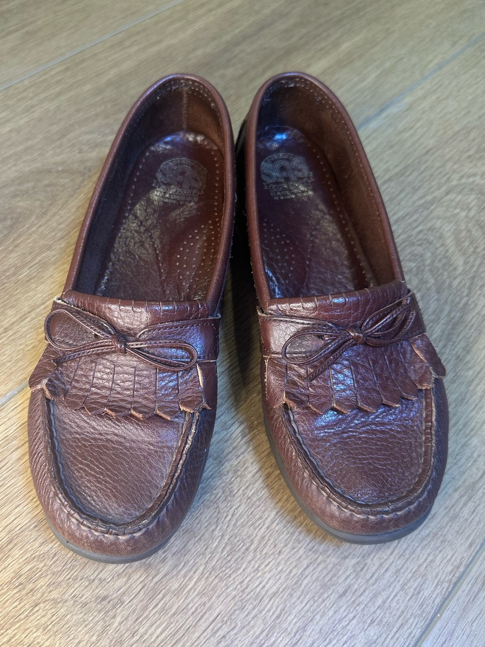Classic brown leather driving Moccasin Loafers - Women's preppy fall staple USA